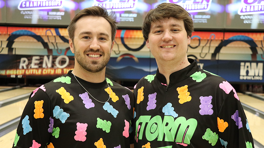 Reese Harvey and Jacob Mickelson after taking the lead